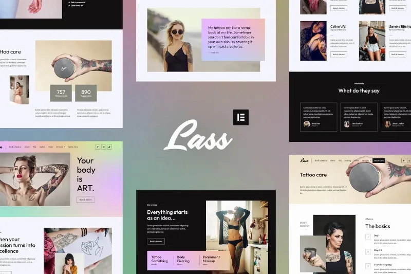 Lass – Tattoo Artist & Piercing Studio Elementor Template