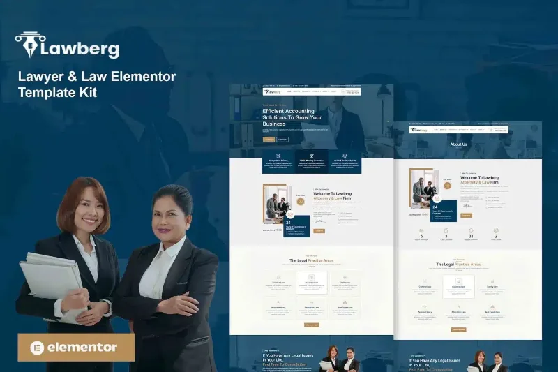 Lawberg – Lawyer & Legal Firm Elementor Template Kit