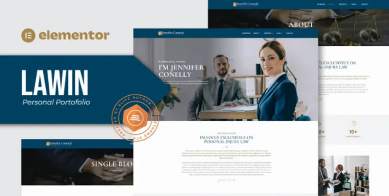 Lawin – Lawyer & Attorney Personal Elementor Template