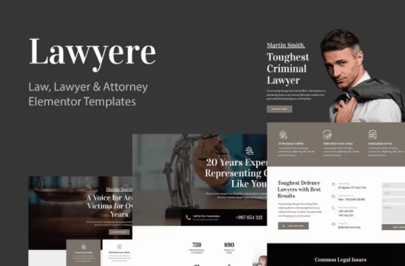 Lawyere – Legal & Attorney Elementor Template