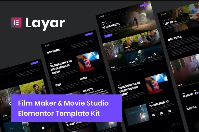 Layar – Film Maker & Movie Studio Elementor Template