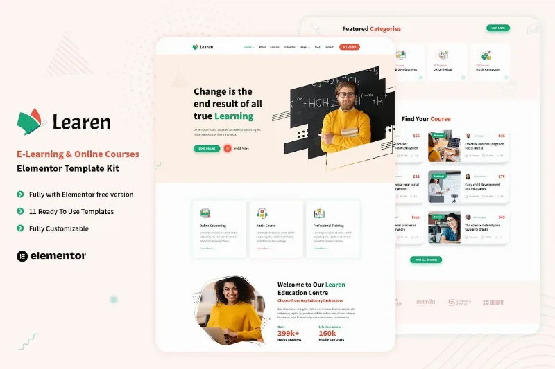 Learen – E-Learning & Online Courses Elementor Template