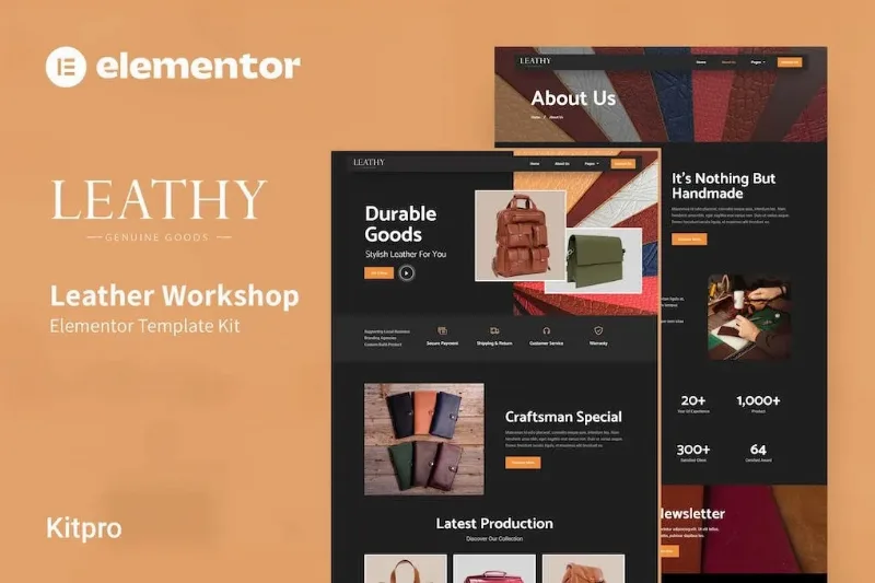 Leathy – Leather Workshop Elementor Template
