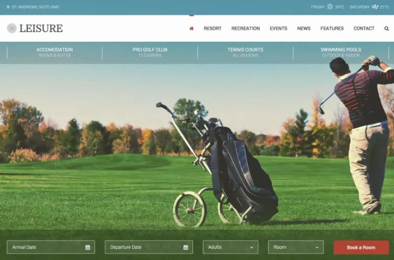 Leisure | Hotel WordPress Theme