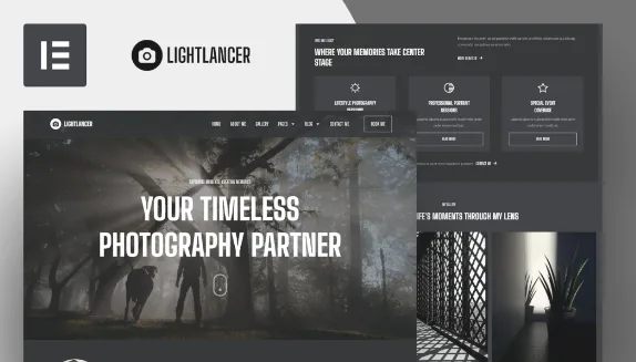 Lightlancer – Photographer Elementor Pro Template