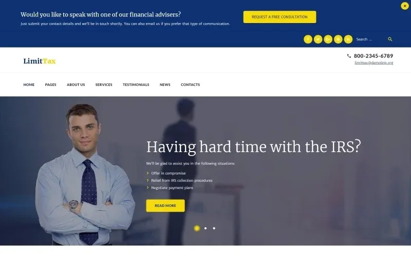 LimitTax – Auditing and Accounting WordPress Theme