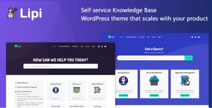 Lipi – Self Service Knowledge Base and Creative WordPress Theme