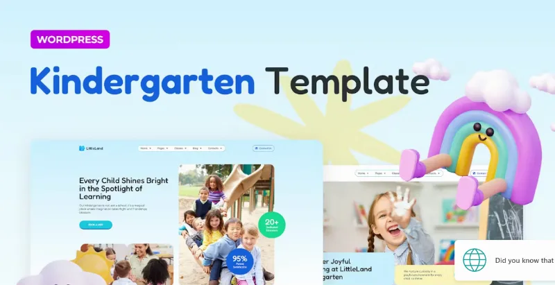 LittleLand – Kindergarten Template Elementor Pro Template