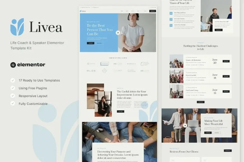 Livea – Life Coach & Speaker Elementor Template