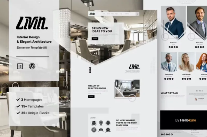 Livin – Interior Design & Architecture Elementor Template