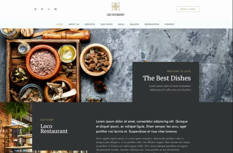 Loco Restaurant – Template