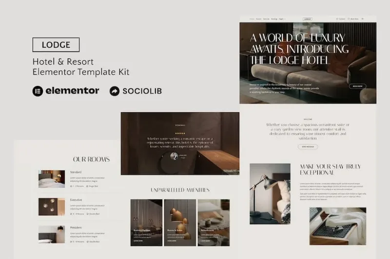 Lodge – Hotel & Resort Elementor Template