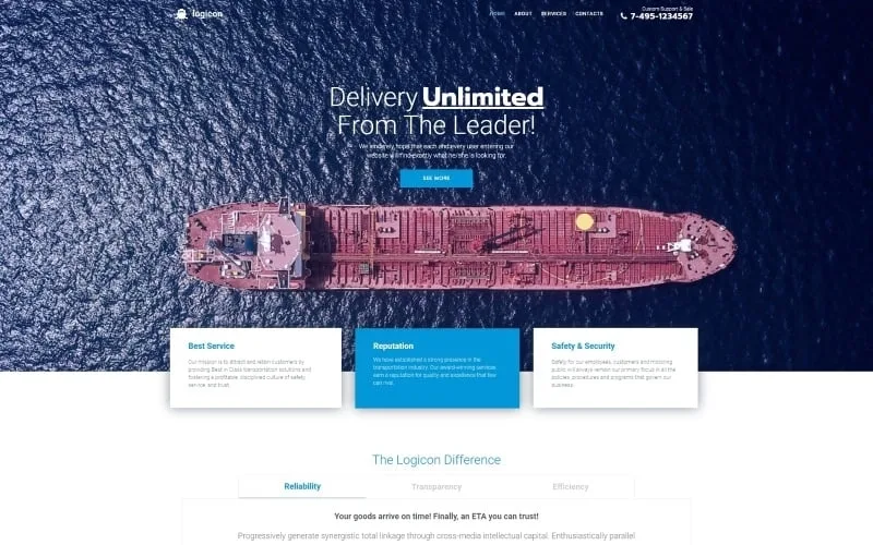 Logicon – Transportation Services Responsive WordPress Elementor Theme WordPress Theme