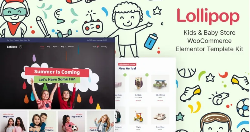 Lollipop – Kids & Baby Store WooCommerce Elementor Template