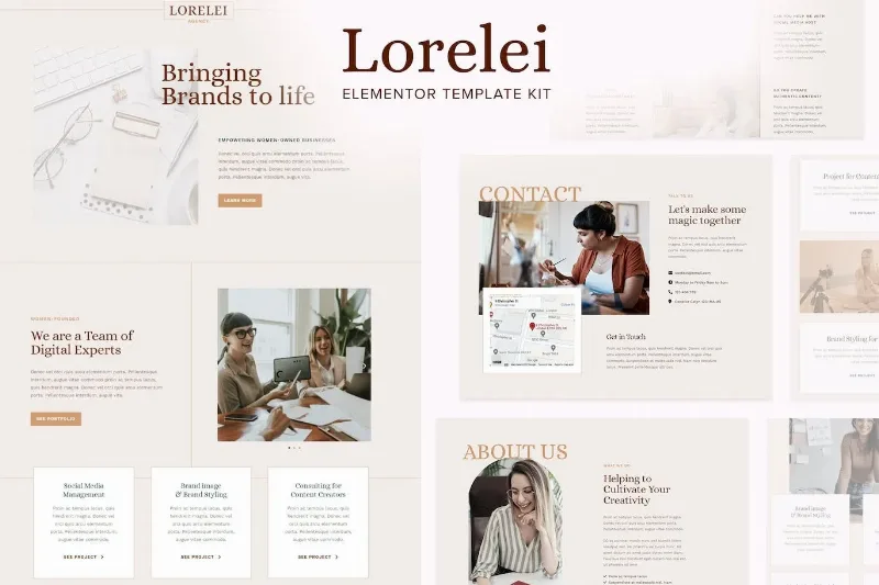 Lorelei – Feminine Business Elementor Template