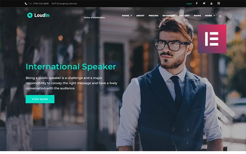 Loudin – Public Speaking WordPress Elementor Theme WordPress Theme