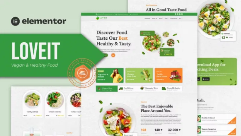 Loveit – Vegan & Healthy Food Restaurant Elementor Template