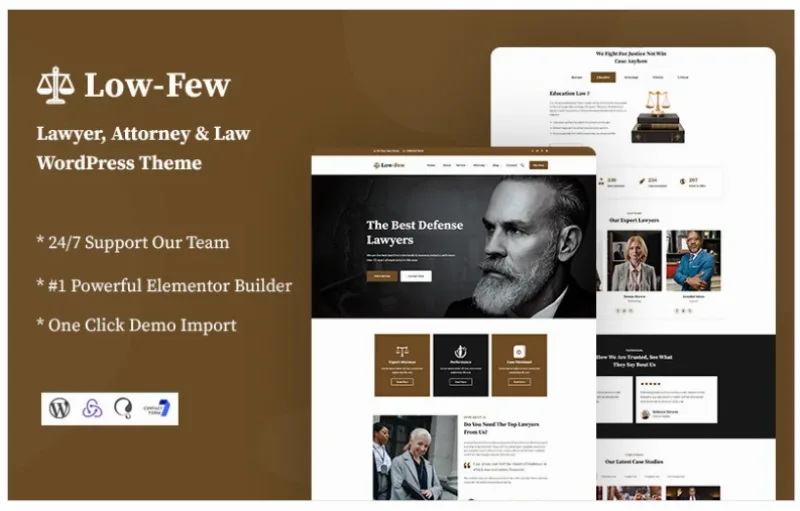 Lowfew – Lawyer and Attorney Responsive WordPress Theme