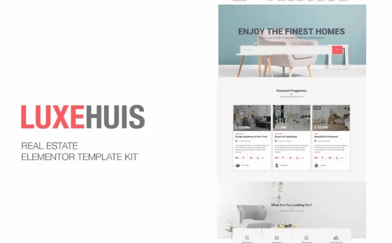 Luxehuis – Real Estate Elementor Template