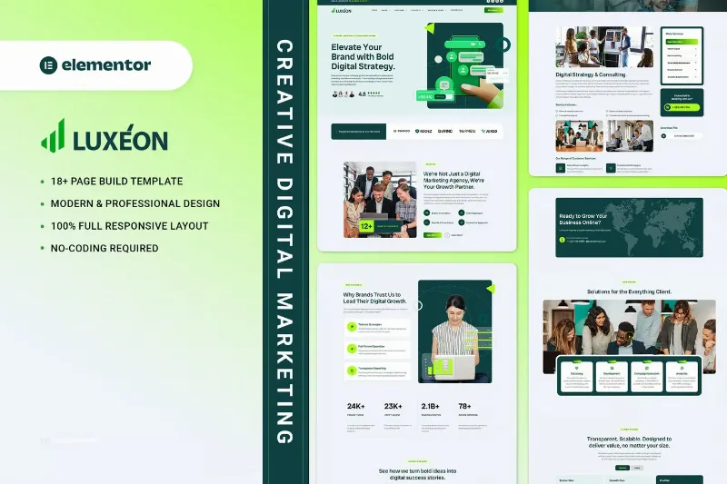 Luxeon - Creative Digital Marketing Elementor Template Kit