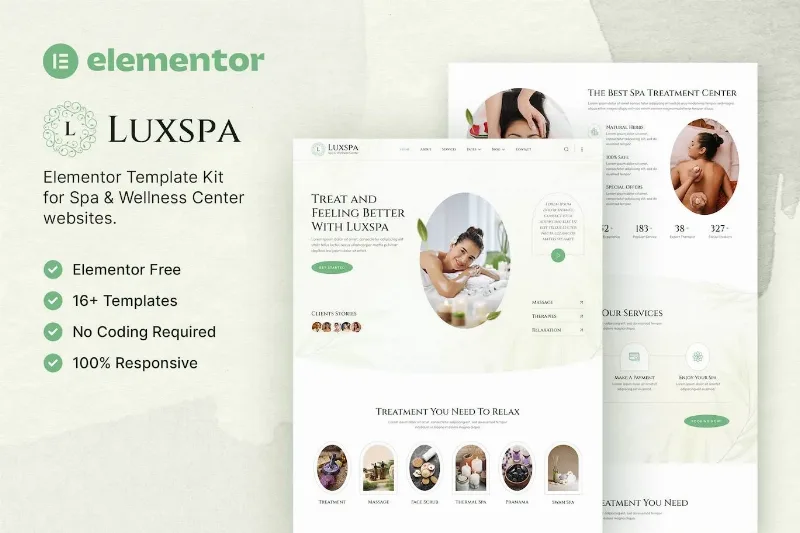 Luxspa – Spa & Wellness Center Elementor Template