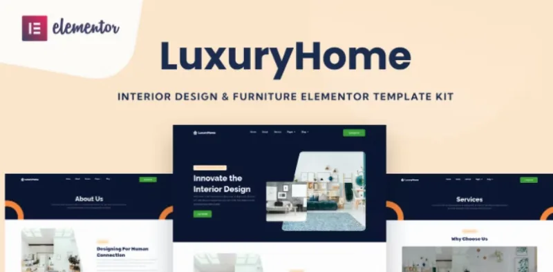 LuxuryHome – Interior Design & Furniture Elementor Template
