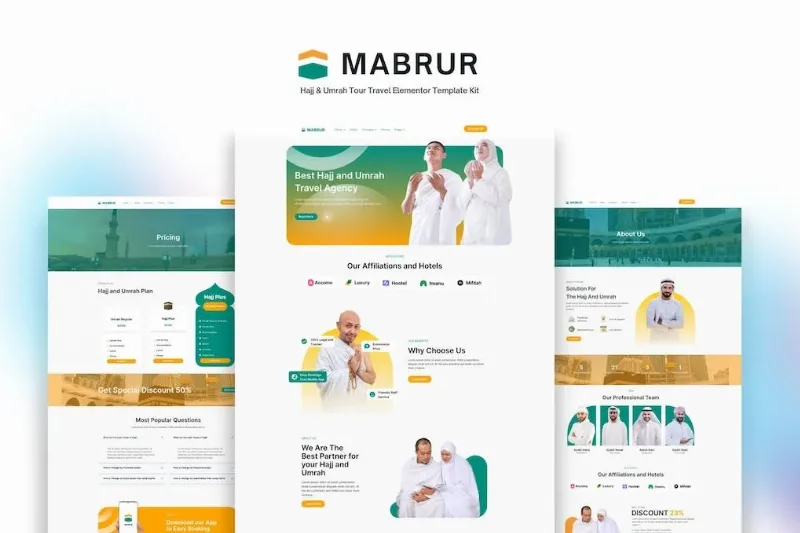 Mabrur – Hajj & Umrah Tour Travel Elementor Template