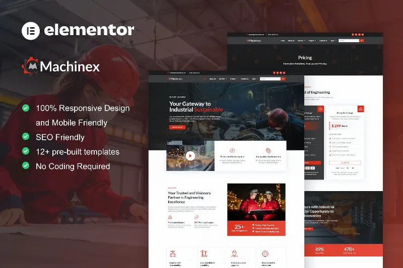 Machinex – Engineering & Industrial Service Elementor Template