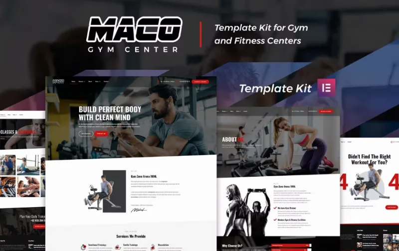 Maco – Gym & Fitness Elementor Template Kit