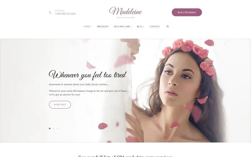 Madeleine – Spa Health & Skincare WordPress Theme