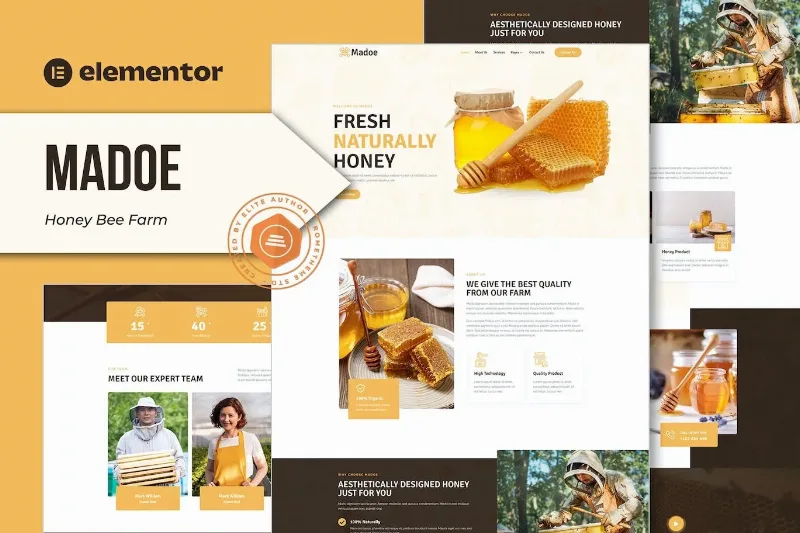 Madoe – Honey Bee Farm Elementor Template