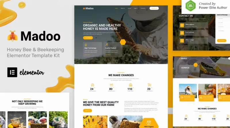 Madoo – Honey Bee & Beekeeping Elementor Template
