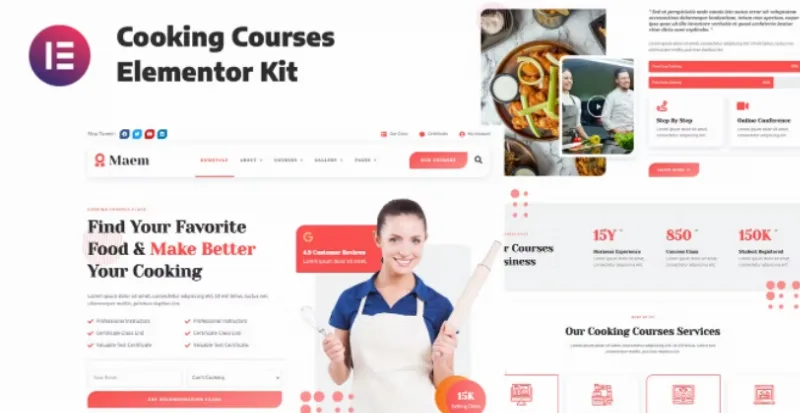 Maem – Cooking Courses Elementor Template