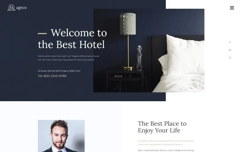 Mageco – Hotel Multipurpose Minimal WordPress Elementor Theme WordPress Theme