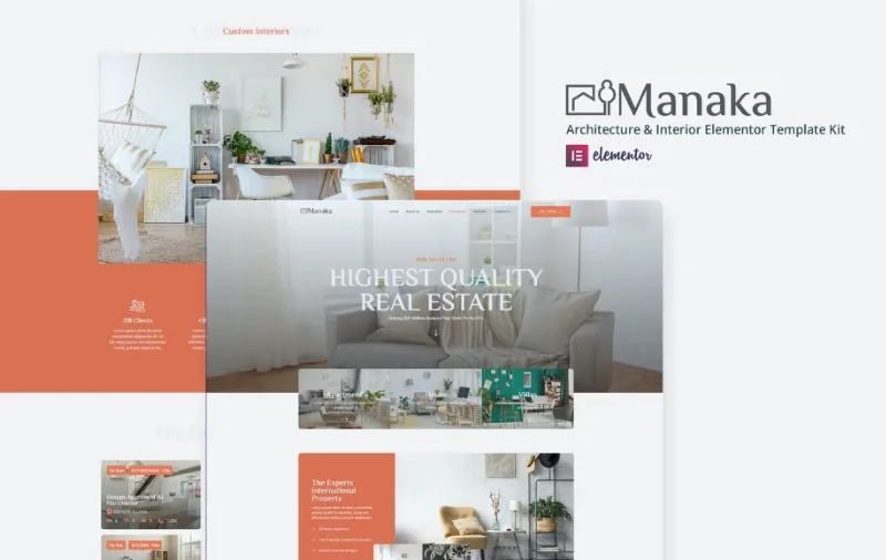Manaka – Architecture & Interior Elementor Template