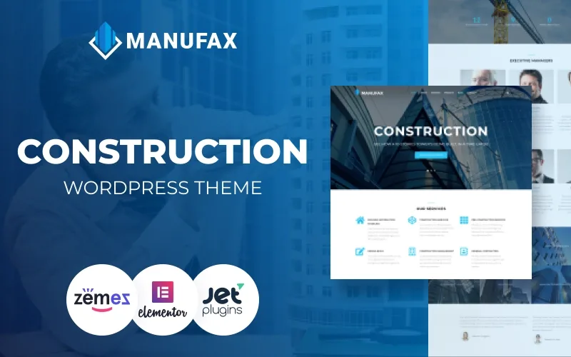 Manufax - Construction WordPress Elementor Theme