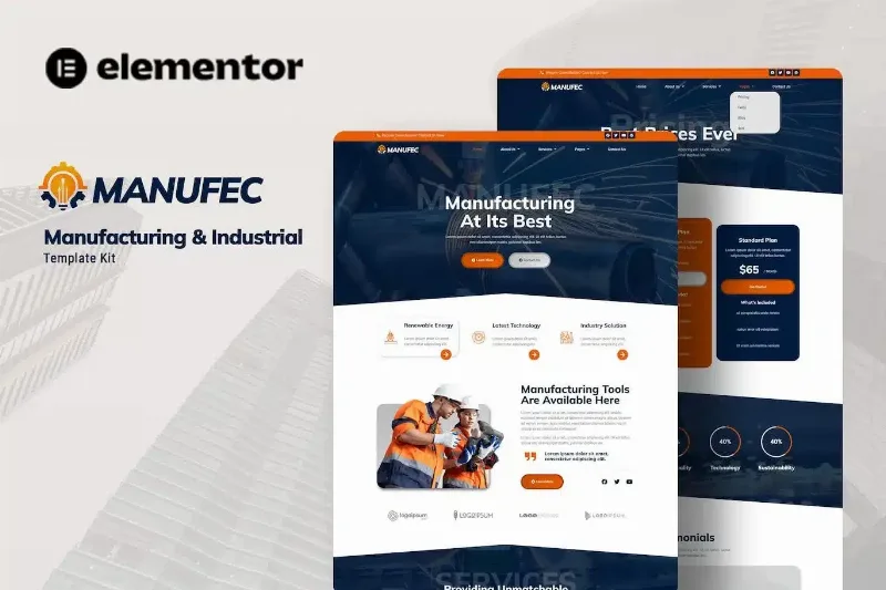 Manufec – Manufacturing & Industrial Elementor Template Kit