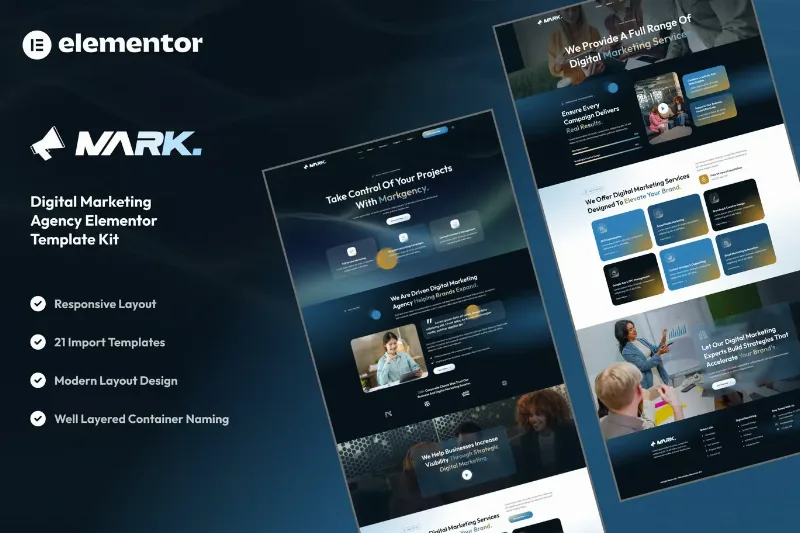 Markagency - Digital Marketing Agency Elementor Template Kit