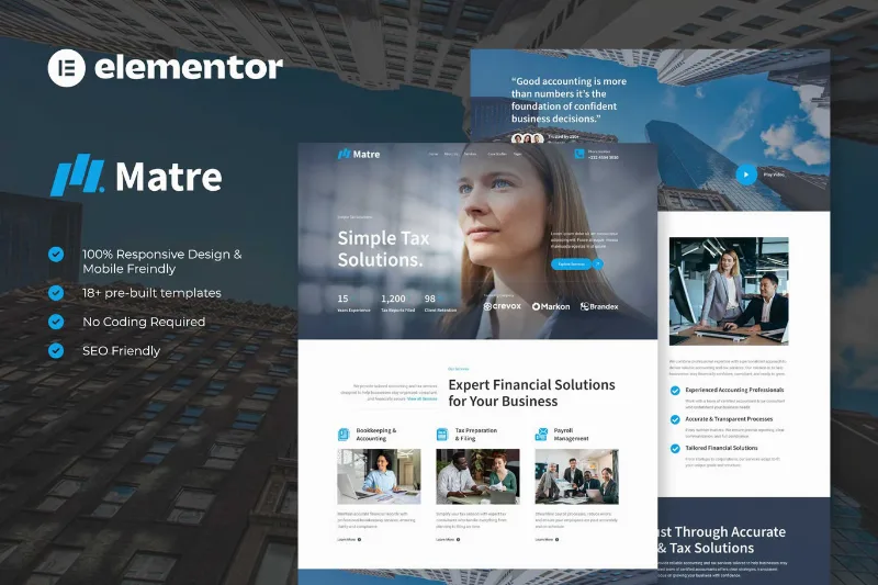 Matre - Accounting & Tax Services Elementor Template Kit