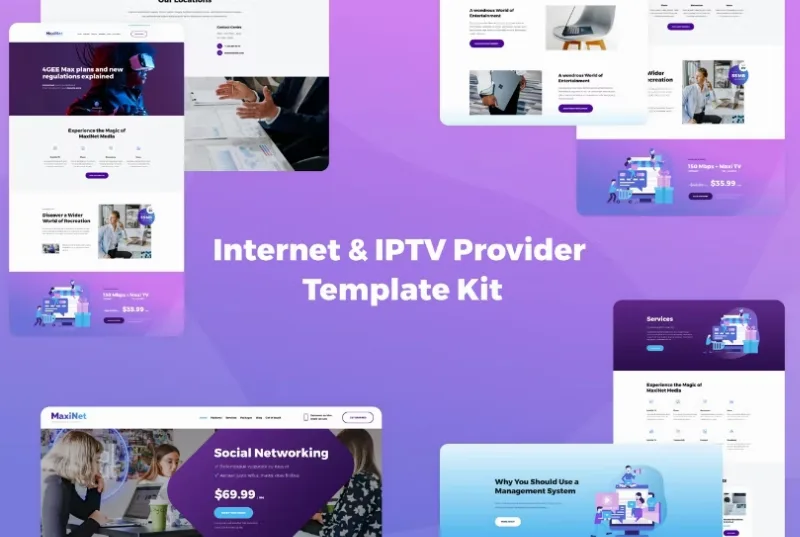 MaxiNet – Internet & IPTV Provider Elementor Template
