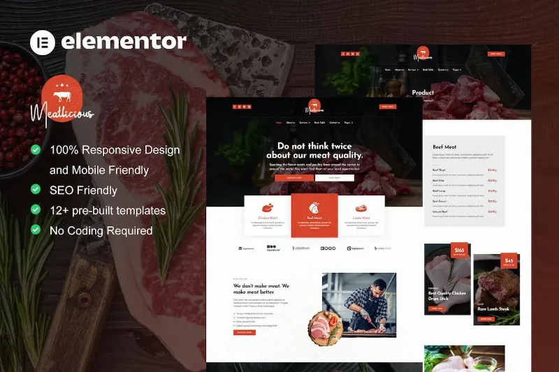 Meatlicious – Meat Shop & Butcher Elementor Template