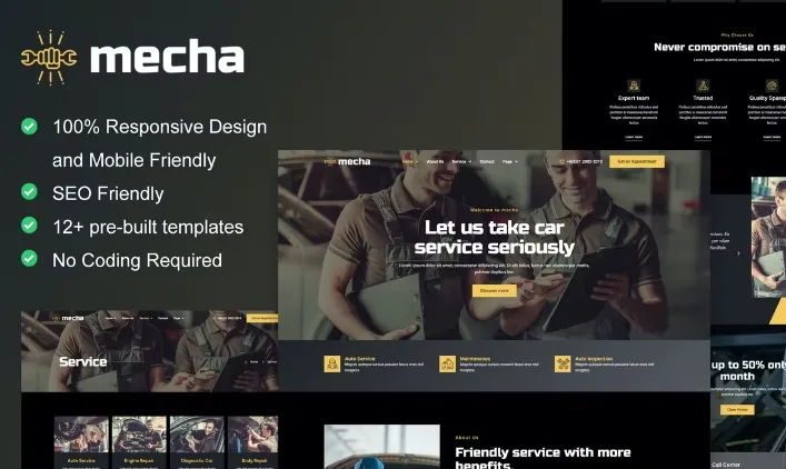 Mecha – Car Repair & Auto Service Elementor Template