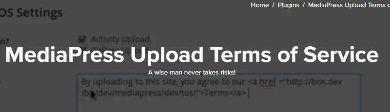 MediaPress Upload Terms Of Service