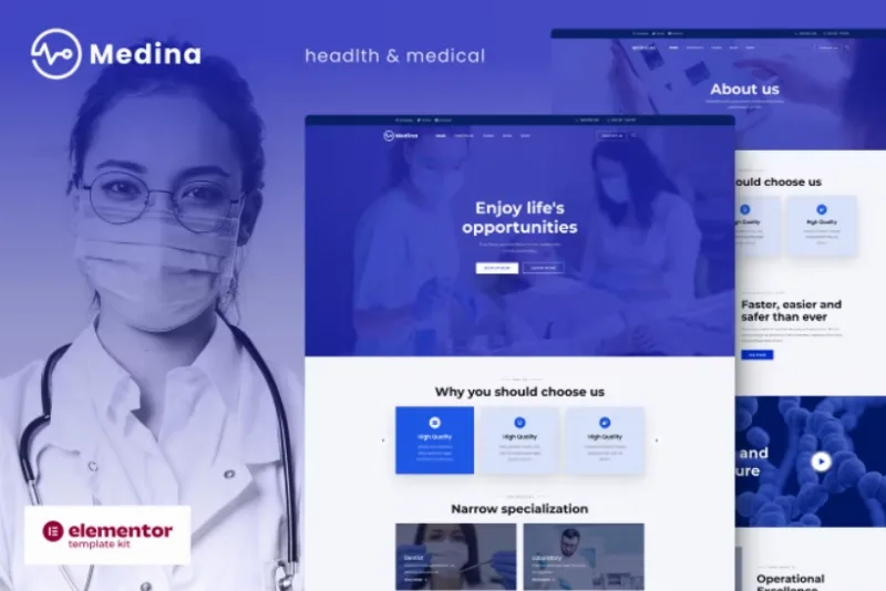Medina – Medical & Health Elementor Template