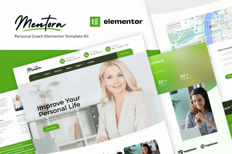 Mentora – Personal Coach Elementor Template