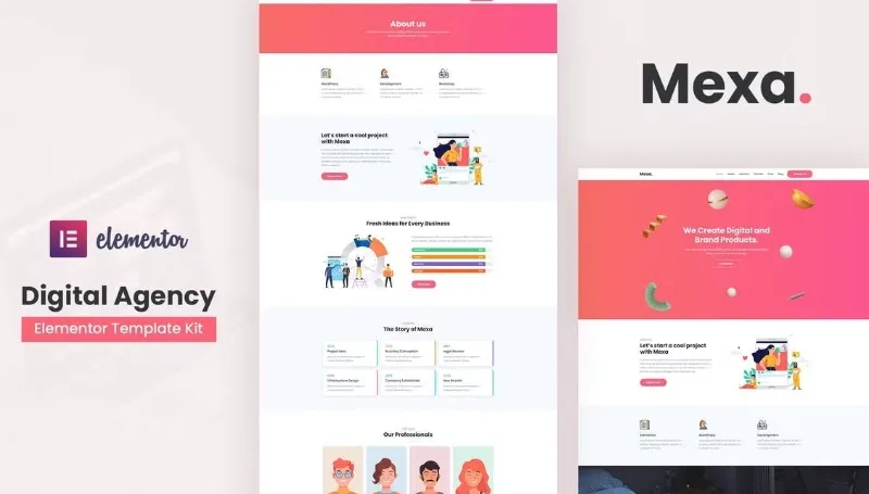 Mexa – Digital Agency Elementor Template