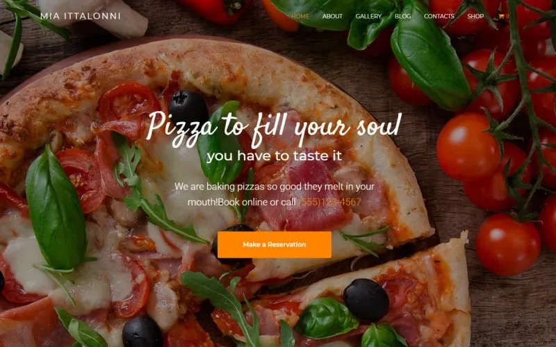 Mia Ittalonni – Pizzeria ECommerce Modern WordPress Elementor Theme WordPress Theme