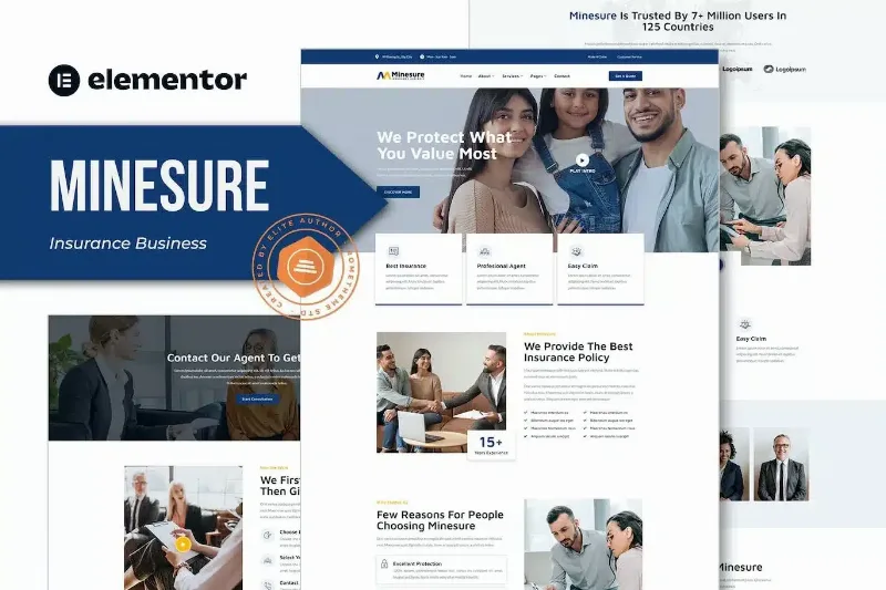 Minesure – Insurance Business Elementor Template Kit