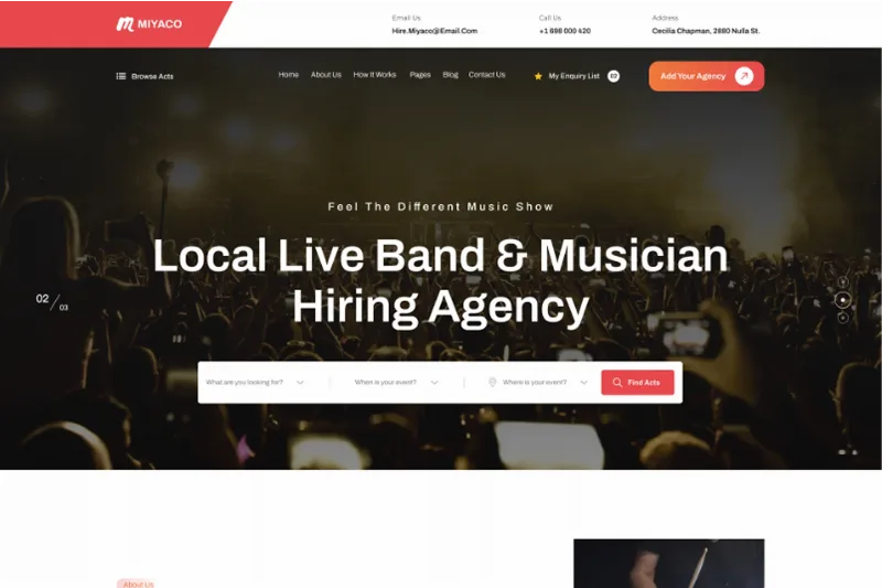 Miyaco – Music And Event WordPress Theme