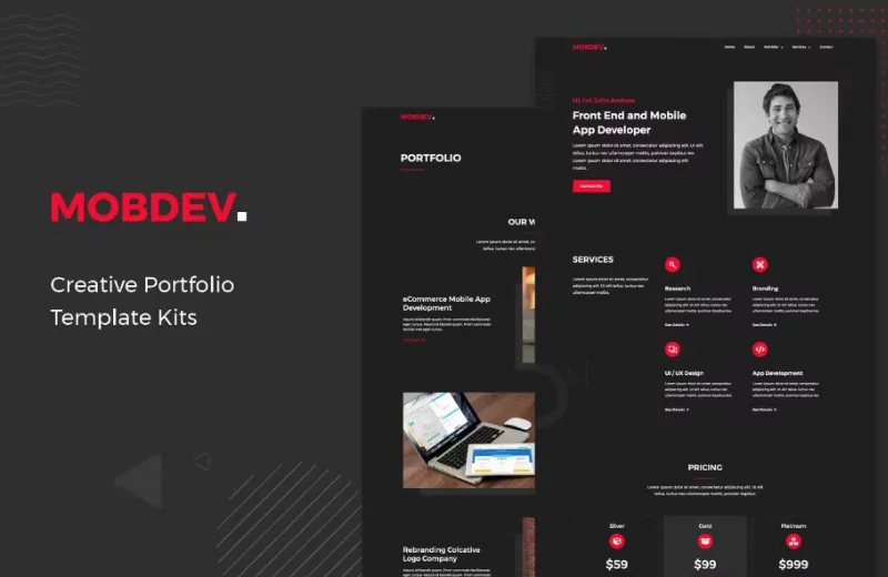 Mobdev – Creative Portfolio & Resume Elementor Template